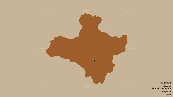 Територія Дзаван Провінції Монголія Ізольована Твердому Тлі Геодезичному Обмежувальному Ящику — стокове фото