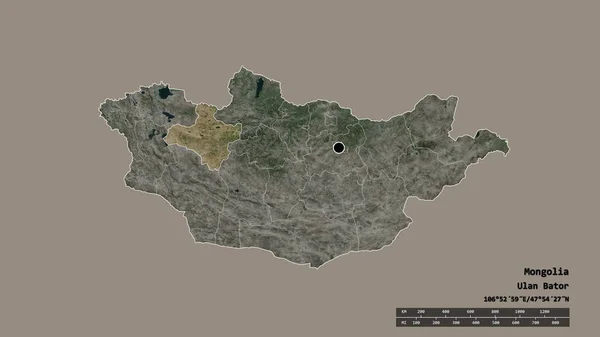 수도인 몽골의 형태는 분할과 지역이었다 라벨이요 렌더링 — 스톡 사진