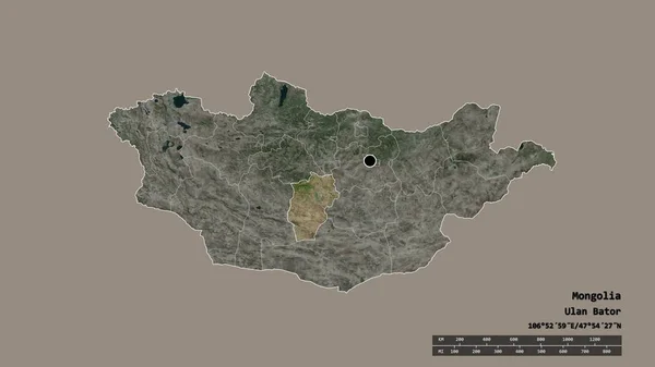 Forma Desnaturalizada Mongolia Con Capital División Regional Principal Zona Separada —  Fotos de Stock