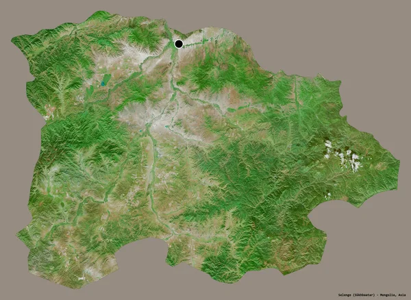 Form Selenge Provinsen Mongoliet Med Dess Huvudstad Isolerad Solid Färg — Stockfoto