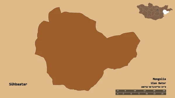Форма Сухбаатара Провинция Монголия Столицей Изолированной Прочном Фоне Дистанционный Масштаб — стоковое фото
