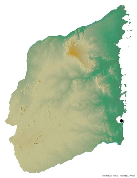 Forma Cabo Delgado Provincia Mozambique Con Capital Aislada Sobre Fondo — Foto de Stock