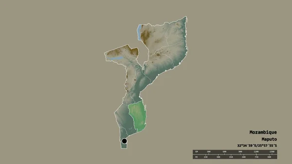 Forma Dezaturată Mozambicului Capitala Principala Diviziune Regională Zona Separată Inhambane — Fotografie, imagine de stoc