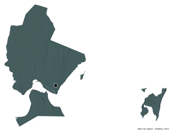 Forma Ciudad Maputo Provincia Mozambique Con Capital Aislada Sobre Fondo —  Fotos de Stock
