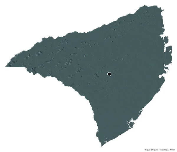 Forma Nampula Provincia Mozambique Con Capital Aislada Sobre Fondo Blanco — Foto de Stock