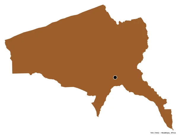 Shape Tete Provinz Mosambik Mit Seiner Hauptstadt Isoliert Auf Weißem — Stockfoto