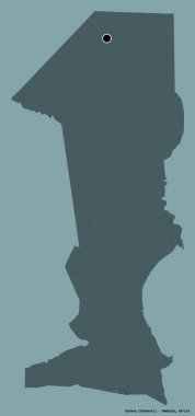 Namibya 'nın Oshana bölgesinin başkenti katı bir renk arkaplanı ile izole edilmiştir. Renkli yükseklik haritası. 3B görüntüleme