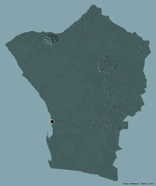 Form Erongo Regionen Namibia Med Sin Huvudstad Isolerad Solid Färg — Stockfoto