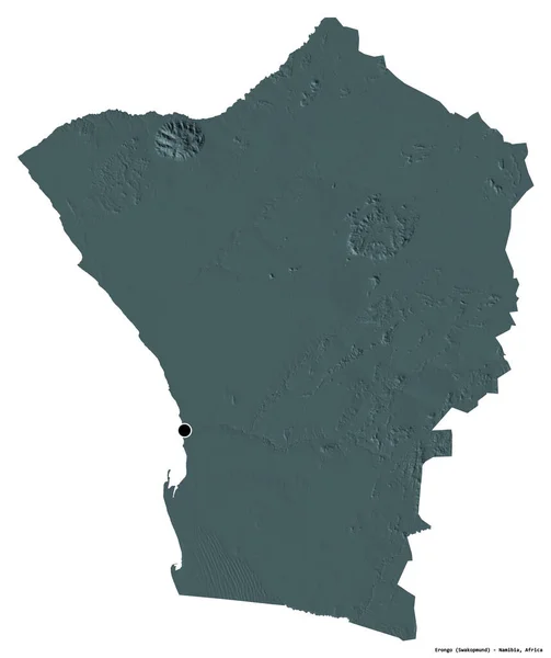 Форма Эронго Региона Намибии Столицей Изолированной Белом Фоне Цветная Карта — стоковое фото
