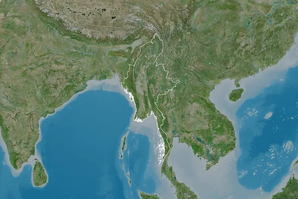 Εκτεταμένη Περιοχή Της Μιανμάρ Δορυφορικές Εικόνες Απόδοση — Φωτογραφία Αρχείου