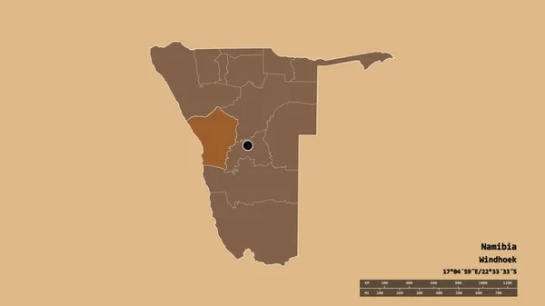 Forma Desnaturalizada Namibia Con Capital División Regional Principal Zona Separada — Foto de Stock