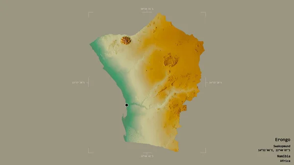 Área Erongo Região Namíbia Isolada Fundo Sólido Uma Caixa Delimitadora — Fotografia de Stock