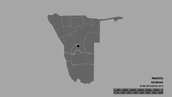 Обесцвеченная Форма Намибии Столицей Главным Региональным Отделением Отделенным Районом Хардап — стоковое фото