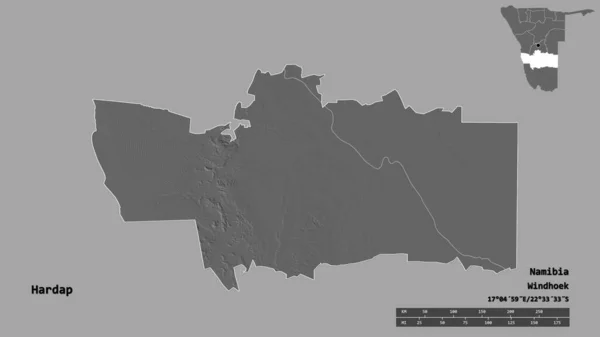 Form Hardap Regionen Namibia Med Dess Huvudstad Isolerad Solid Bakgrund — Stockfoto