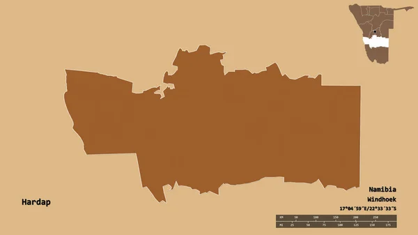Форма Хардапа Регион Намибии Столицей Изолированной Прочном Фоне Дистанционный Масштаб — стоковое фото