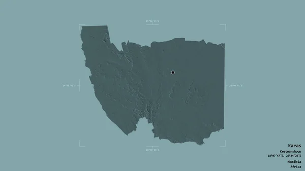 Район Карас Регион Намибии Изолирован Твердом Фоне Геометрической Коробке Метки — стоковое фото