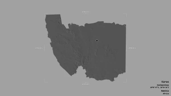 Oblast Karas Oblast Namibie Izolovaná Pevném Pozadí Georeferencovaném Hraničním Poli — Stock fotografie
