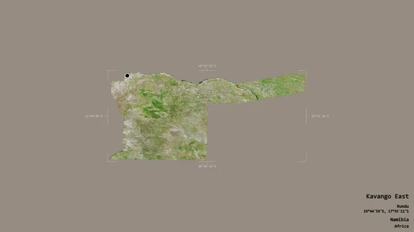Район Восточного Каванго Регион Намибии Изолирован Твёрдом Фоне Окошке Геореференцией — стоковое фото