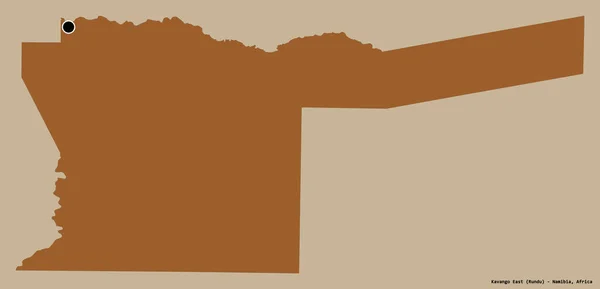 ナミビアの東部に位置するカバンゴ東の形で その首都はしっかりとした色の背景に孤立しています パターン化されたテクスチャの構成 3Dレンダリング — ストック写真
