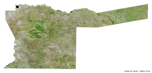 Kształt Kavango East Region Namibii Stolicą Odizolowaną Białym Tle Zdjęcia — Zdjęcie stockowe