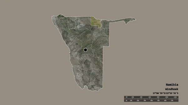 Обесцвеченная Форма Намибии Столицей Главным Региональным Разделением Отделенной Западной Частью — стоковое фото