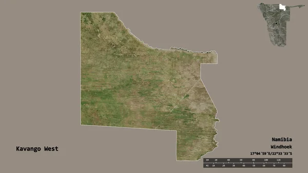 Форма Западного Каванго Регион Намибии Столицей Изолированной Твёрдом Фоне Дистанционный — стоковое фото