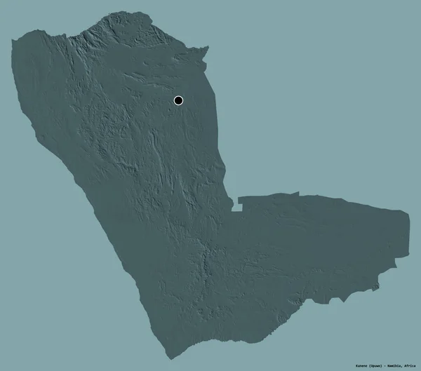 Forma Kunene Regione Della Namibia Con Sua Capitale Isolata Sfondo — Foto Stock