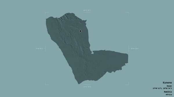 Obszar Kunene Region Namibii Odizolowany Solidnym Tle Georeferencyjnym Polu Ograniczającym — Zdjęcie stockowe