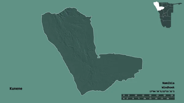 Forme Kunene Région Namibie Avec Capitale Isolée Sur Fond Solide — Photo