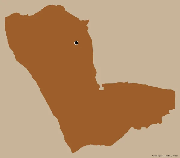 Form Kunene Regionen Namibia Med Sin Huvudstad Isolerad Solid Färg — Stockfoto