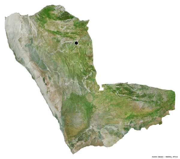 Forma Kunene Región Namibia Con Capital Aislada Sobre Fondo Blanco —  Fotos de Stock