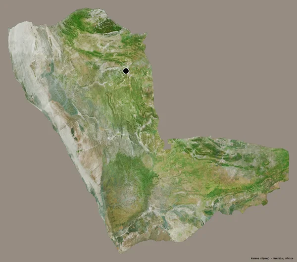 Form Kunene Regionen Namibia Med Sin Huvudstad Isolerad Solid Färg — Stockfoto