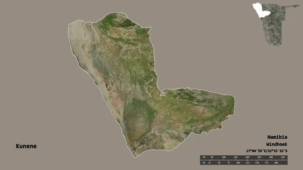 Forma Kunene Região Namíbia Com Sua Capital Isolada Fundo Sólido — Fotografia de Stock