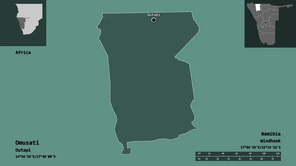 Forma Omusati Región Namibia Capital Escala Distancia Vistas Previas Etiquetas — Foto de Stock
