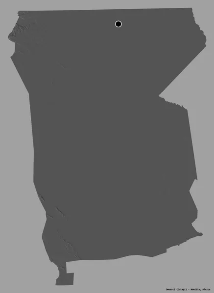 Form Omusati Regionen Namibia Med Sin Huvudstad Isolerad Solid Färg — Stockfoto