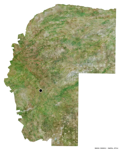 Gestalt Von Omaheke Region Von Namibia Mit Seiner Hauptstadt Isoliert — Stockfoto