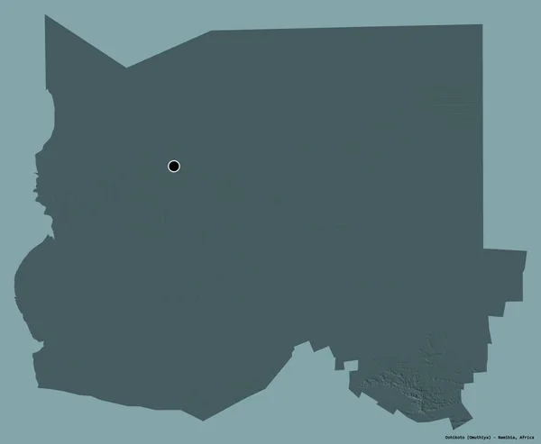 Form Oshikoto Regionen Namibia Med Sin Huvudstad Isolerad Solid Färg — Stockfoto