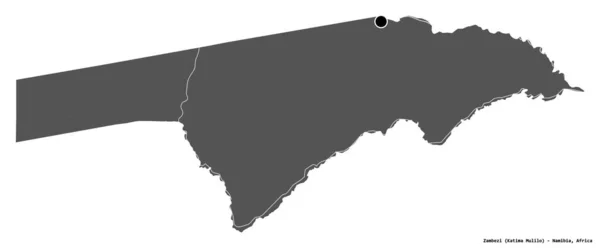 Forma Dello Zambesi Regione Della Namibia Con Sua Capitale Isolata — Foto Stock