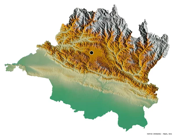 Forma Central Região Desenvolvimento Nepal Com Sua Capital Isolada Fundo — Fotografia de Stock