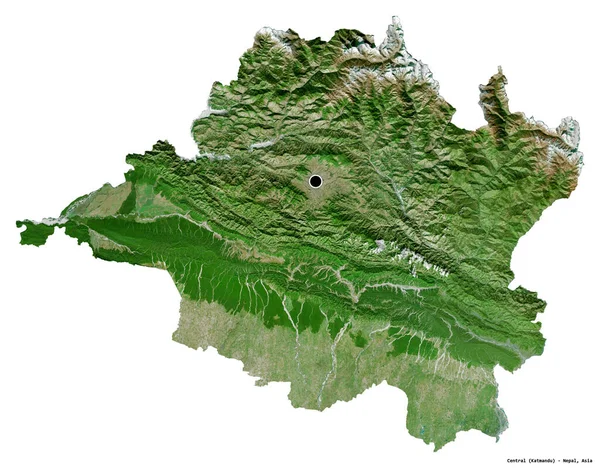 Форма Центральної Частини Регіон Розвитку Непалу Його Столицею Ізольованою Білому — стокове фото