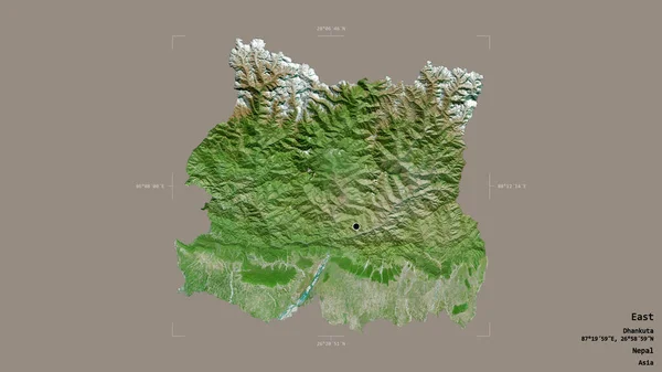 Région Est Région Développement Népal Isolée Sur Fond Solide Dans — Photo