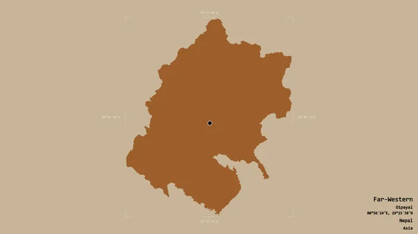 Oblast Far Western Rozvojová Oblast Nepálu Izolovaná Pevném Pozadí Georeferencované — Stock fotografie