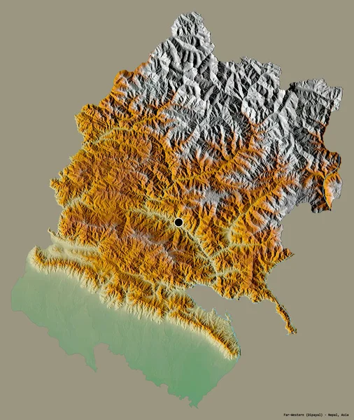 Forma Región Desarrollo Del Lejano Oeste Nepal Con Capital Aislada — Foto de Stock