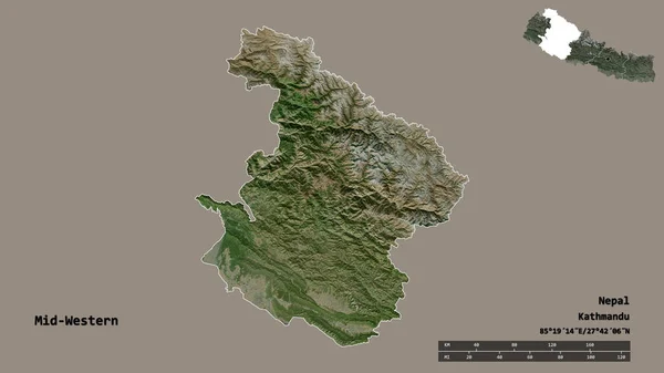 Форма Середнього Заходу Регіон Розвитку Непалу Його Столицею Ізольованою Твердому — стокове фото