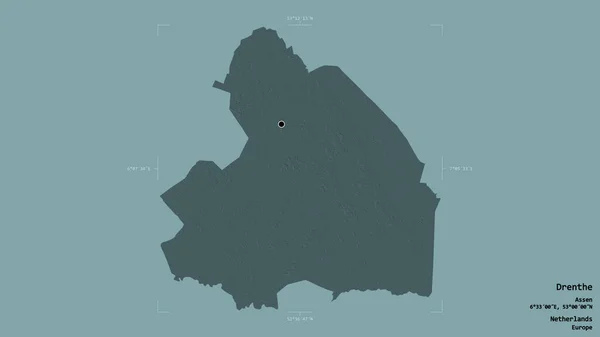 Oblast Drenthe Provincie Holandsko Izolovaná Pevném Pozadí Georeferenčním Hraničním Poli — Stock fotografie