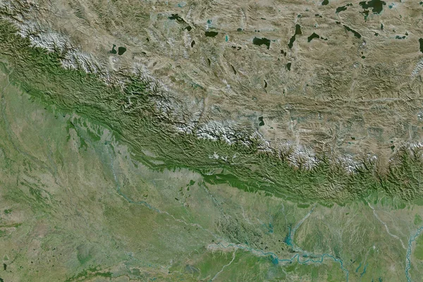 Extended Area Nepal Satellite Imagery Rendering — Stock Photo, Image