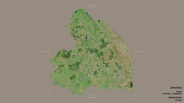 Oblast Drenthe Provincie Holandsko Izolovaná Pevném Pozadí Georeferenčním Hraničním Poli — Stock fotografie