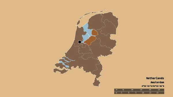 Vyprahlý Nizozemský Tvar Hlavním Městem Hlavní Regionální Divizí Oddělenou Flevolandskou — Stock fotografie