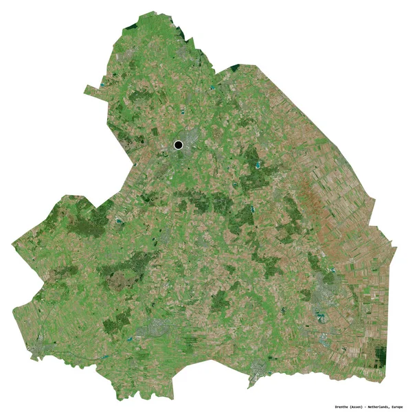 Shape Drenthe Provinz Der Niederlande Mit Seiner Hauptstadt Isoliert Auf — Stockfoto