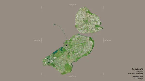 Gebied Flevoland Provincie Nederland Geïsoleerd Een Solide Achtergrond Een Georefereerd — Stockfoto